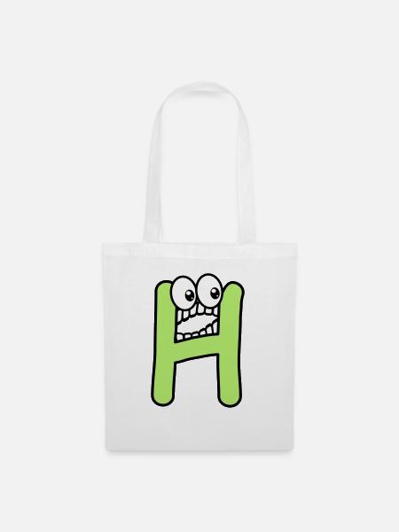 H - letter H with eyes 👀 - Tote Bag - white