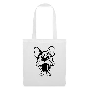 Dog with coffee cup coffee drinker gift idea - Tote Bag - white - Front