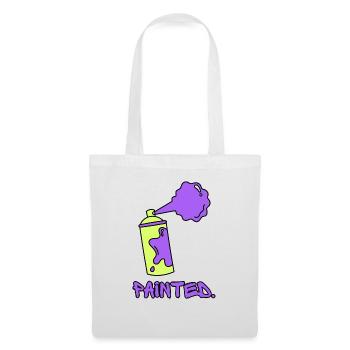 Peint - Vert/Violet - Sac en tissu - blanc - Devant