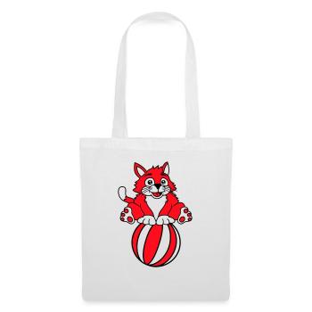 Circus Cat Jeu de ballon de plage équilibré Fun Fun - Sac en tissu - blanc - Devant