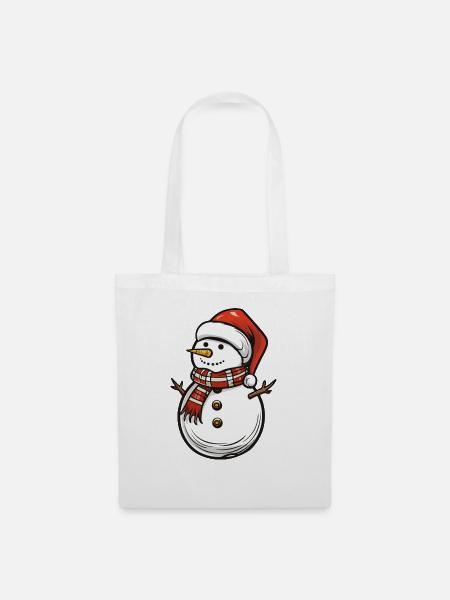 schneemann weihnachten - Stoffbeutel - Weiß