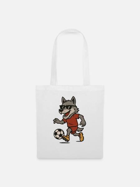 wolf soccer - Stoffbeutel - Weiß