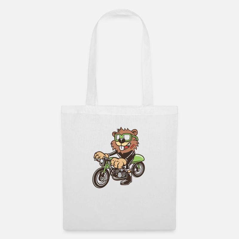 Hamster Motorrad - Stoffbeutel - Weiß
