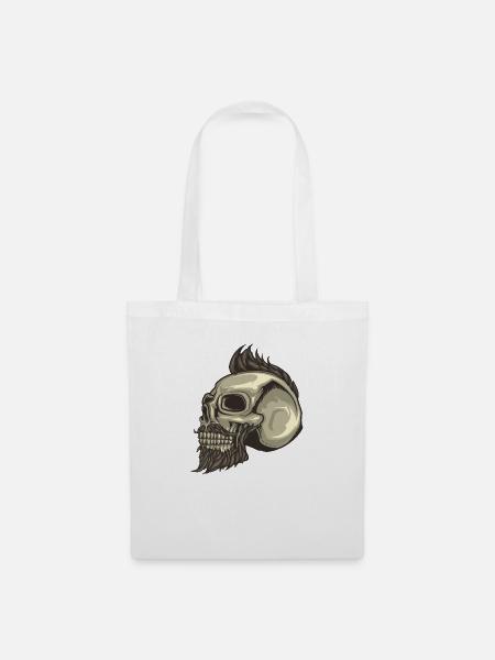 Totenkopf Bart - Stoffbeutel - Weiß