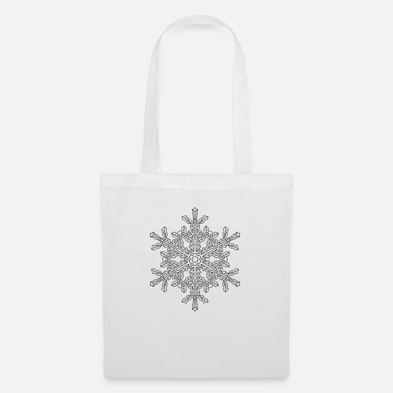Schneeflocke Mandala - Stoffbeutel - Weiß