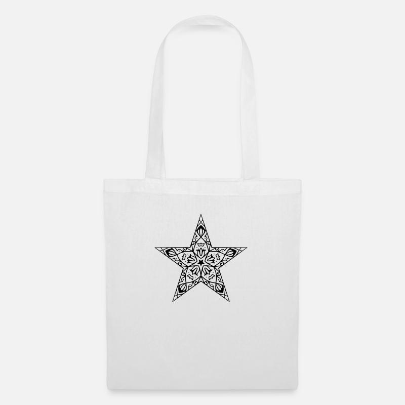 Stern Mandala - Stoffbeutel - Weiß