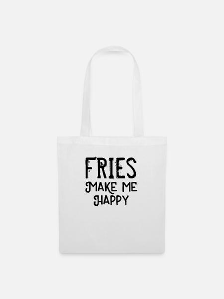 Fries make me happy - Stoffbeutel - Weiß