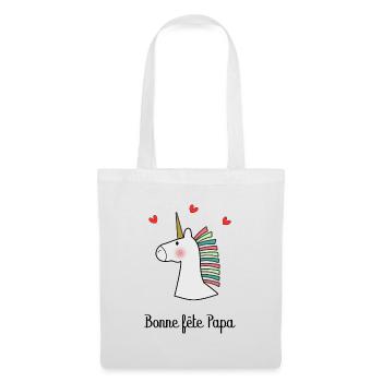 BONNE FÊTE PAPA. PAPA. FÊTE DES PÈRES. BONNE FÊTE - Sac en tissu - blanc - Devant