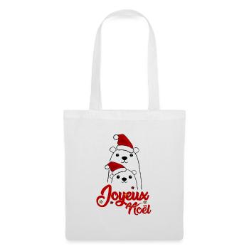 Joyeux Noel Noël fêter noël - Sac en tissu - blanc - Devant