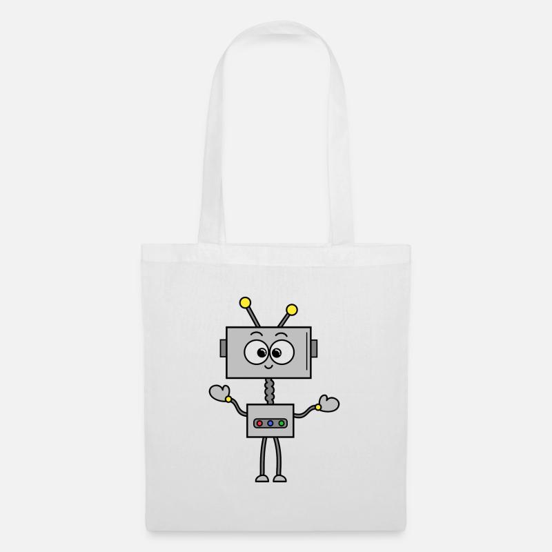 Roboter Robbie - Stoffbeutel - Weiß