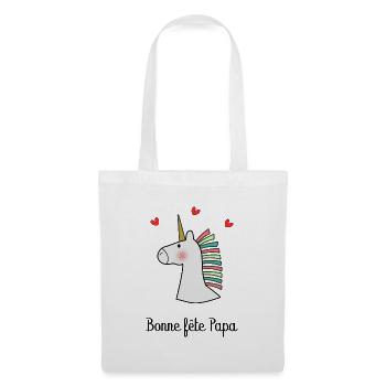 FÊTE DES PÈRES. BONNE FÊTE PAPA. PAPA. BONNE FÊTE - Sac en tissu - blanc - Devant