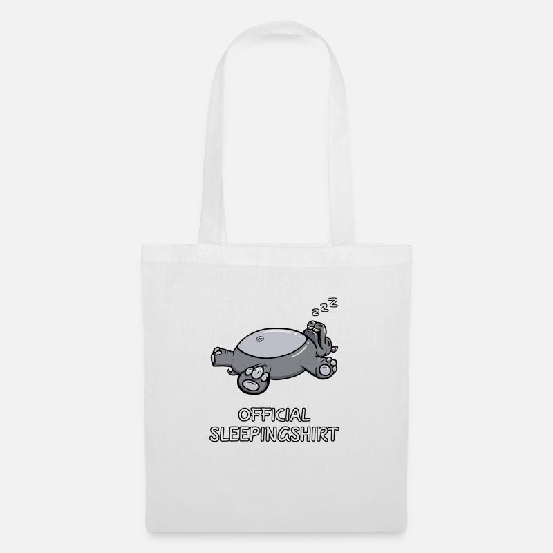 Nilpferd Schlaf Shirt - Stoffbeutel - Weiß