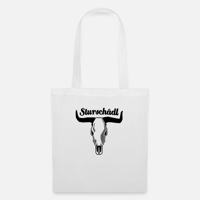 Sturschädl - schwarz - Stoffbeutel - Weiß