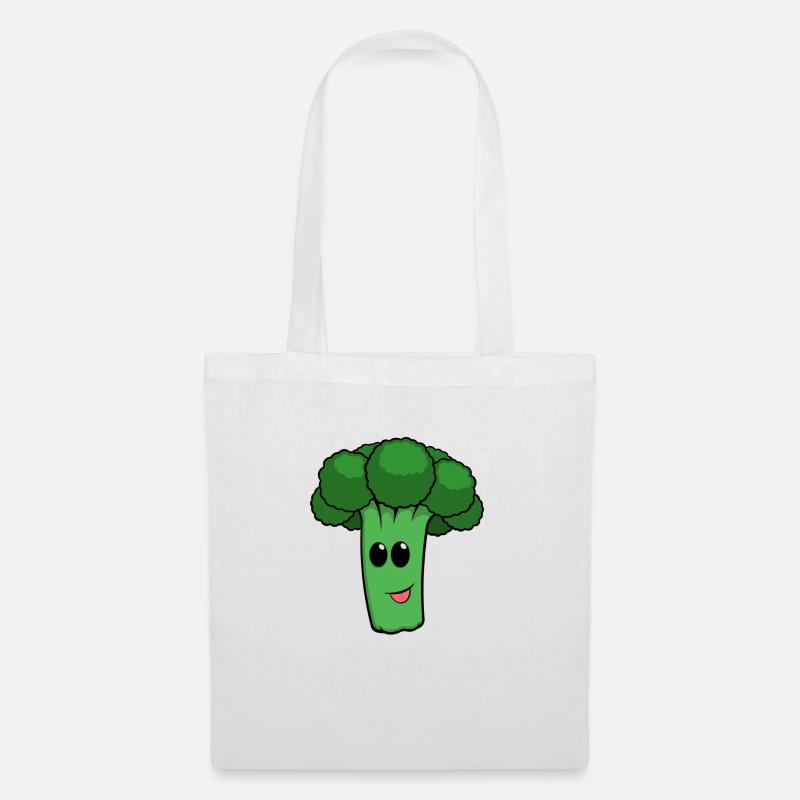 Happy Broccoli - Stoffbeutel - Weiß