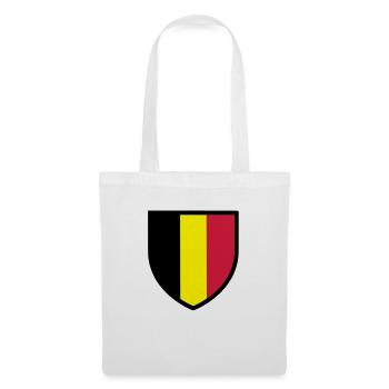 blason, écusson, drapeau belgique - belgie (T) - Sac en tissu - blanc - Devant