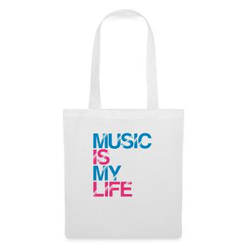 music is my life - Sac en tissu - blanc - Devant