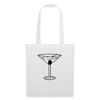 Martini mit Olive - Stoffbeutel - Weiß - Vorne