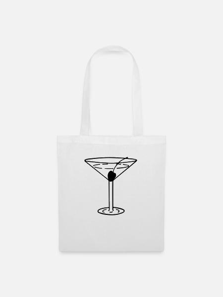 Martini mit Olive - Stoffbeutel - Weiß