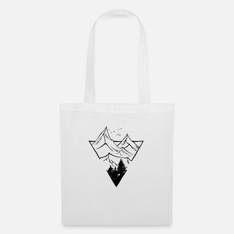 Triangle, Mountains & Forest - Tote Bag - white