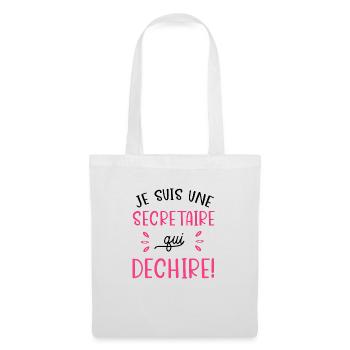 Je suis une secrétaire qui déchire. Cadeau - Sac en tissu - blanc - Devant