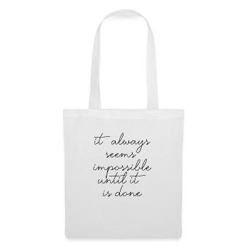citations citation motivation inspiration impossible - Sac en tissu - blanc - Devant