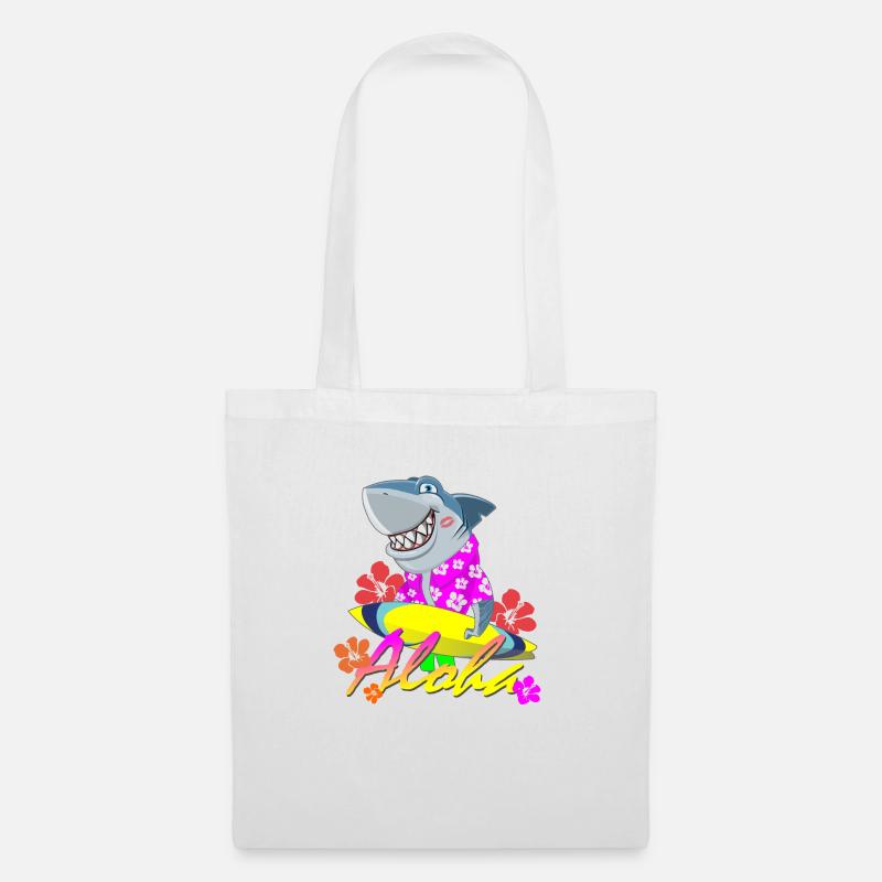 ALOHA SHARK - Stoffbeutel - Weiß