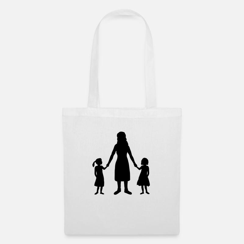 Silhouette 2 Filles Mère - Sac en tissu - blanc