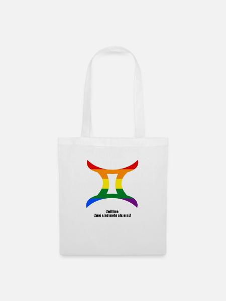 Sternzeichen Zwilling Pride Design - Stoffbeutel - Weiß