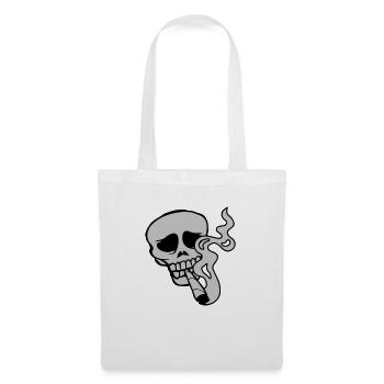 Squelette du crâne fumant de l’herbe - Sac en tissu - blanc - Devant