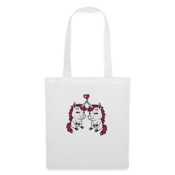2 Amis Licorne Amour - Sac en tissu - blanc - Devant