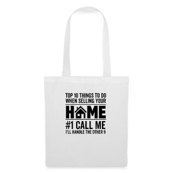 Top 10 des choses à faire lors de la vente de votre maison #1 Appel - Sac en tissu - blanc - Devant