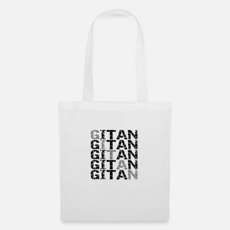 Gitan noir et gris - Sac en tissu - blanc