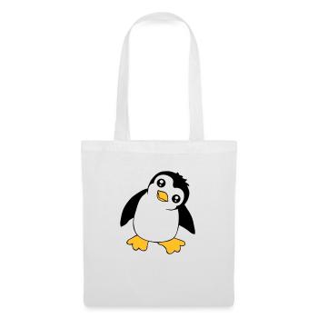 Pingouin Bébé Mignon Petit Drôle Enfant Oiseau Amour - Sac en tissu - blanc - Devant