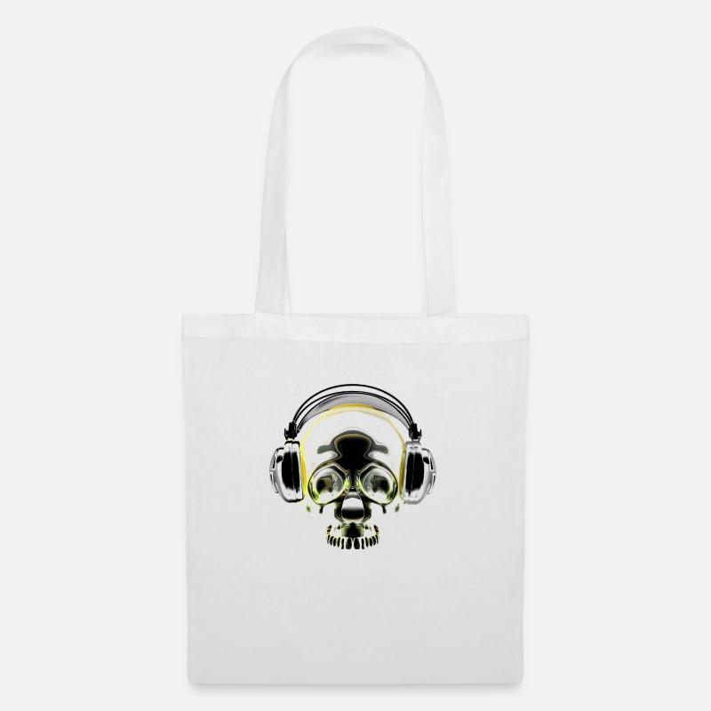 Headphone Skull - Stoffbeutel - Weiß