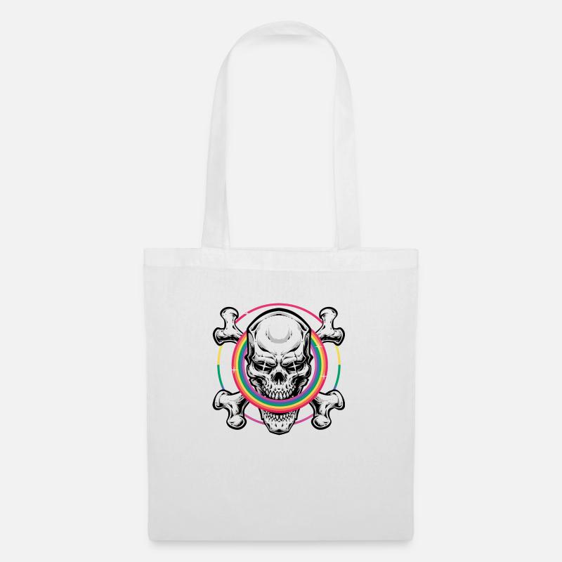 Pride Skull - Bunt - Regenbogen - Totenkopf - Stoffbeutel - Weiß