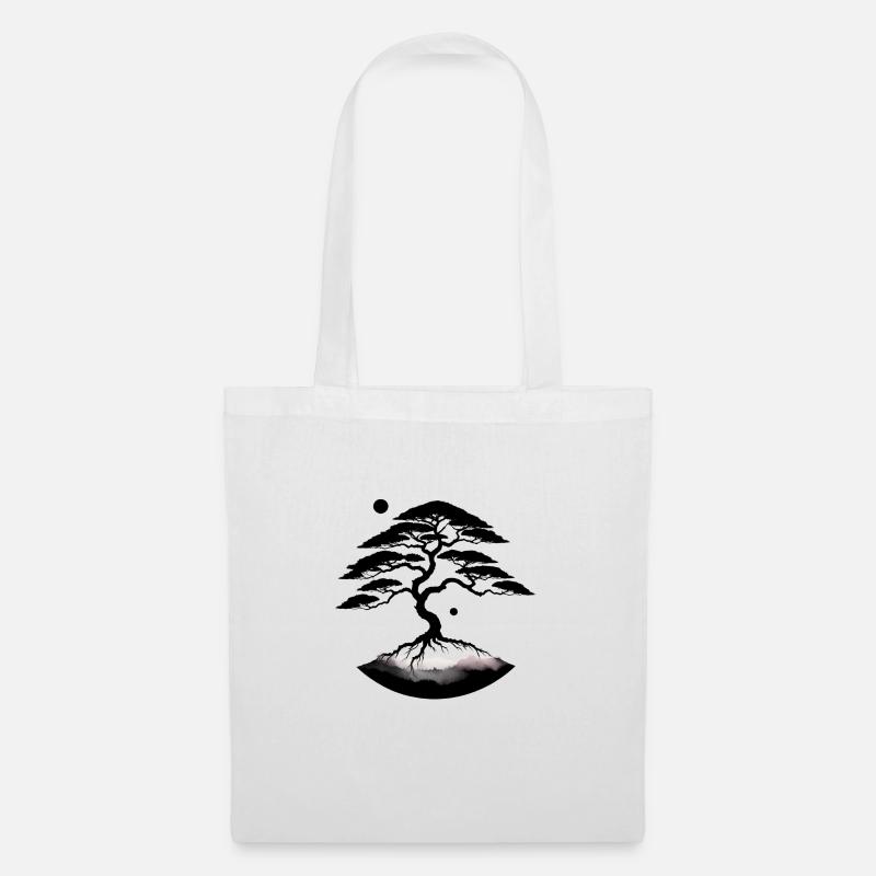 Bonsai-Baum: Einzigartig und geheimnisvoll - Stoffbeutel - Weiß