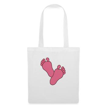 Bébé Pieds Fille - Sac en tissu - blanc - Devant