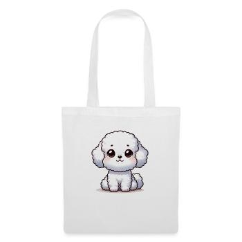 Digitale Illustration des süßen Bichon Frise - Stoffbeutel - Weiß - Vorne