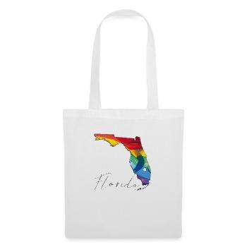 LGBTQ Flagge in der Florida State Landkarte FL - Stoffbeutel - Weiß - Vorne