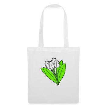 White Tulips Bouquet Spring Summer Flowers - Tote Bag - white - Front