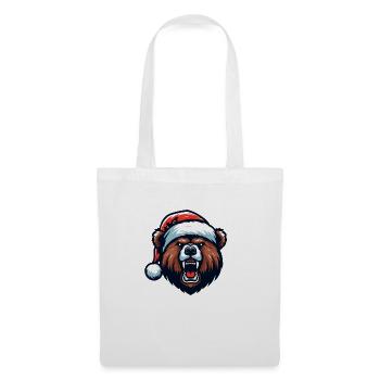 Ours Grizzly de noël - Sac en tissu - blanc - Devant