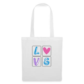 'LOVE' Pop Art Design with Letters and Heart - Tote Bag - white - Front