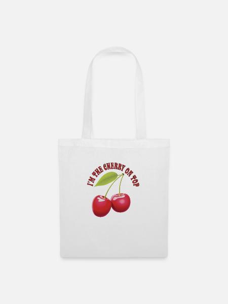 Je suis la cerise sur le gâteau - Sac en tissu - blanc