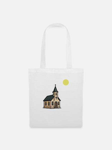 kirche - Stoffbeutel - Weiß