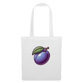 Prune violette - Sac en tissu - blanc - Devant