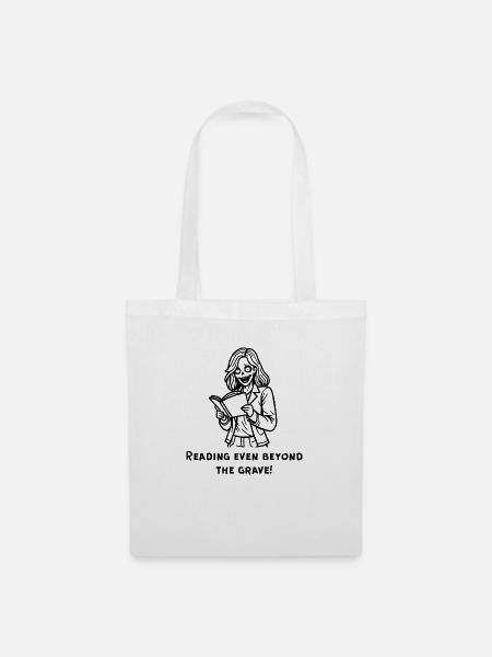 Zombie Woman with Book – Reading Beyond Death - Stoffbeutel - Weiß