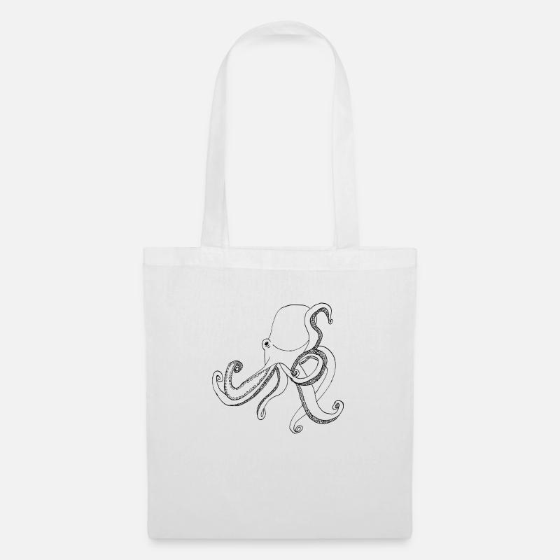 Oktopus - Stoffbeutel - Weiß