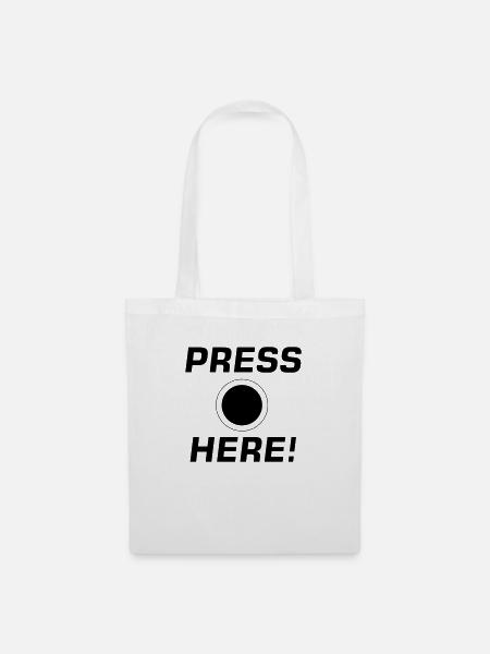 Press Here! - Stoffbeutel - Weiß
