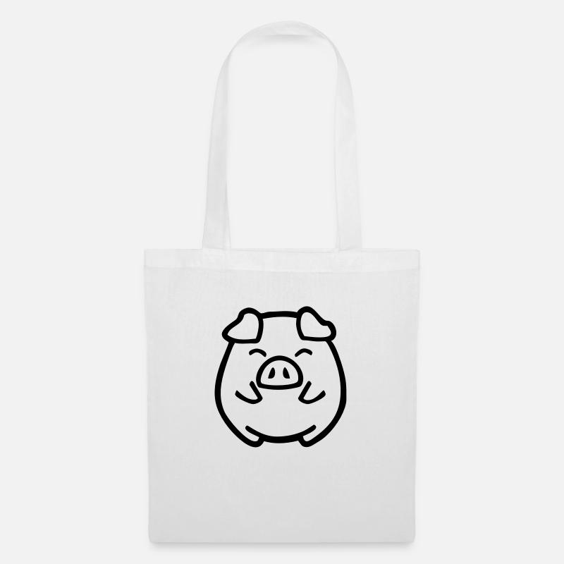 cute pig - Stoffbeutel - Weiß