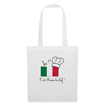 Ici ?! C'est Nonna le chef ! - Sac en tissu - blanc - Devant